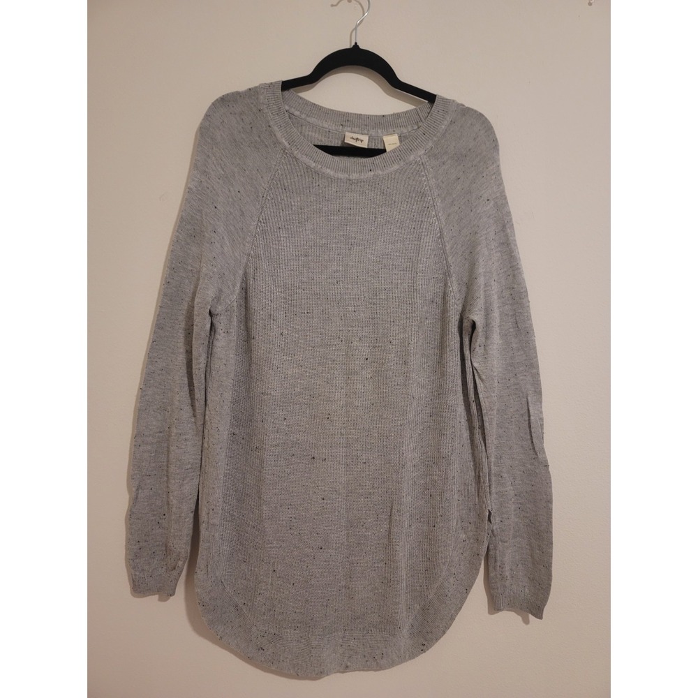 Daytrip Sweater Women Sz L 100% Rayon Gray Multi Pullover Knit Top Lightweight